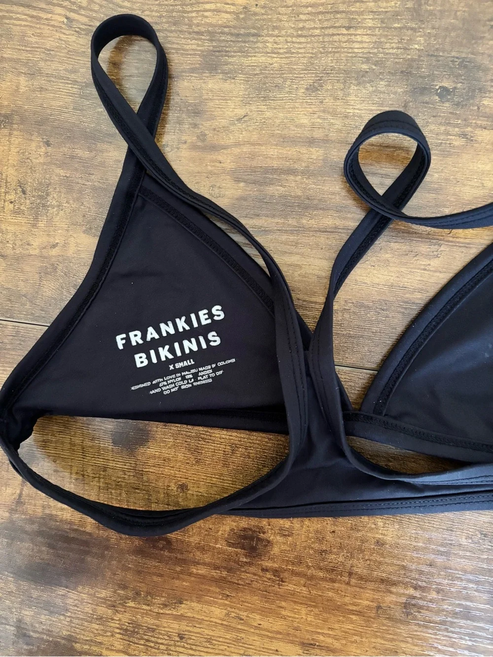 Frankie's Bikinis Black Triangle Swim Top